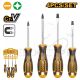 INGCO 4PCS SCREWDRIVER SET MAGNETIC TIP 2PCS (-) & 2PCS (+) HKSD0428