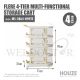 HOUZE FLERE 4-TIER MULTI-FUNCTIONAL STORAGE CART MS-2864-WHITE