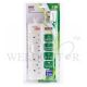 MORRIES 4WAY EXTENSION CORD 3M W/ SURGE PROTECTOR MS4848N4 WHITE