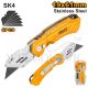 INGCO STAINLESS STEEL FOLDING KNIFE 180MM + 6PCS SK5 BLADE HUK6288