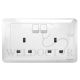 SCHNEIDER 2 GANG SWITCH SOCKET A3GT25