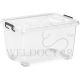 DURAMAX PLASTIC STORAGE BOX WITH WHEELS & LOCKABLE LID 33L (TRANS) ST538TP