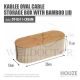 HOUZE KABLEE OVAL CABLE STORAGE BOX WITH BAMBOO LID DY-8511-CREAM