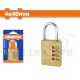 WADFOW 4-DIGIT BRASS COMBINATON PADLOCK 40MM WPD3444