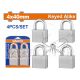 WADFOW 4PCS 40MM KEY-ALIKED SQ TYPE VANE PADLOCK SET WPDS444
