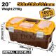 INGCO 20" PLASTIC TOOL BOX METAL LATCH W/ORGANISER 508*296*261MM PBX2002