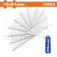 WADFOW 10PCS UTILITY CUTTER BLADE 61X19MM IN PLASTIC BOX WMK1K61
