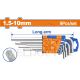 WADFOW 9PCS LONG HEXA KEY SET 1.5-10MM WHK1291