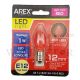 AREX AR T-L1B2012A-1W-R E12 LED BULB (RED)