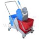KLENCO KLEANWAY TWIN 2 X 25L MOPPING TROLLEY W/ WRINGER