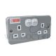 BRITZ 2 GANG METAL SWITCH SOCKET 13A BR-MCE213A