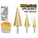 INGCO 3PC HSS STEP DRILL SET 4-12, 4-20, 4-32MM HEX SHANK AKSDS80402