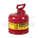 JUSTRITE 7.5L/2 GALLON TYPE I STEEL SAFETY CAN - 7120100 (RED)
