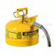 JUSTRITE 9.5L/2.5 GALLON TYPE II STEEL SAFETY CAN - 7225230 (YELLOW)