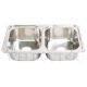 SHOWY STAINLESS STEEL EQUAL DOUBLE BOWL SINK 850X500X185MM-2946