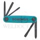 BONDHUS FOLD-UP HEX KEY SET [(-)1/8",3/16",1/4",#1,#2] 5PC -12547