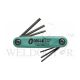 BONDHUS FOLD-UP HEX TAMPER RESISTANT KEY SET TR7-TR25 8PC -12636