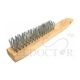 Wooden Handle Wire Brush 4 Rows (Curved Handle)